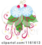 Poster, Art Print Of Snowflake Christmas Baubles With Leaves And Vines