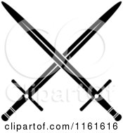 Poster, Art Print Of Black And White Crossed Swords Version 14