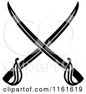 Poster, Art Print Of Black And White Crossed Swords Version 17