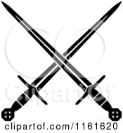 Poster, Art Print Of Black And White Crossed Swords Version 18