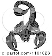 Clipart Of A Demonic Gray Scorpion With Red Eyes Royalty Free Vector Illustration