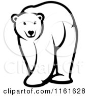 Poster, Art Print Of Black And White Walking Polar Bear