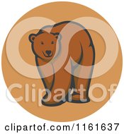 Poster, Art Print Of Walking Bear In A Circle