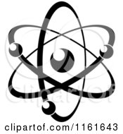 Clipart Of A Black And White Atom 18 Royalty Free Vector Illustration