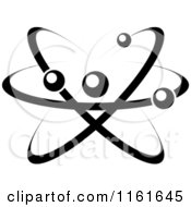 Clipart Of A Black And White Atom 17 Royalty Free Vector Illustration