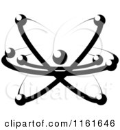 Clipart Of A Black And White Atom 16 Royalty Free Vector Illustration
