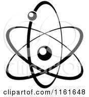 Clipart Of A Black And White Atom 14 Royalty Free Vector Illustration