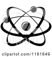 Clipart Of A Black And White Atom 13 Royalty Free Vector Illustration