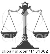 Clipart Of Dark Gray Scales Of Justice 3 Royalty Free Vector Illustration