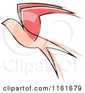 Clipart Of A Simple Pink Swallow Royalty Free Vector Illustration