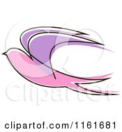 Clipart Of A Simple Pink And Purple Swallow Royalty Free Vector Illustration