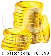Poster, Art Print Of Stack Of Sparkly Golden Coins 2