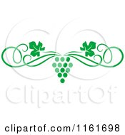 Clipart Of A Green Grape Vine And Swirl Page Border Royalty Free Vector Illustration