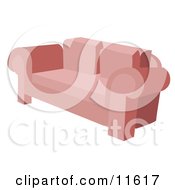 Pink Living Room Couch Clipart Illustration
