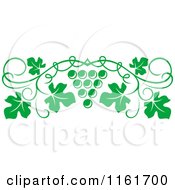 Poster, Art Print Of Green Grape Vine And Fruit Page Border
