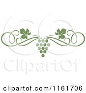 Olive Green Grape Vine And Swirl Page Border