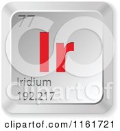 Poster, Art Print Of 3d Red And Silver Iridium Chemical Element Keyboard Button