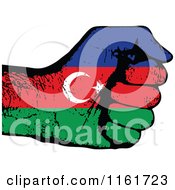 Poster, Art Print Of Fisted Azerbaijan Flag Hand