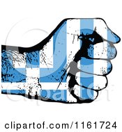 Poster, Art Print Of Fisted Greece Flag Hand
