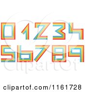 Colorful Lined Numbers 0 Through 9
