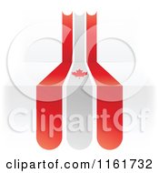 Clipart Of A Canadian Flag Over 3d Steps Royalty Free Vector Illustration