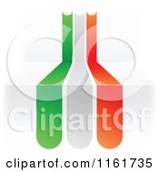 Italian Flag Over 3d Steps