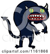 Cartoon Of A Cat Demon Royalty Free Vector Illustration