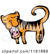 Cartoon Of A Tiger Or Ginger Cat Royalty Free Vector Illustration by lineartestpilot