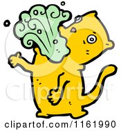 Cartoon Of A Barfing Ginger Cat Royalty Free Vector Illustration by lineartestpilot