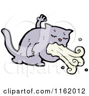 Cartoon Of A Barfing Cat Royalty Free Vector Illustration by lineartestpilot