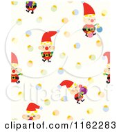 Poster, Art Print Of Seamless Christmas Elf And Bauble Pattern