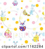 Poster, Art Print Of Seamless Easter Egg And Bunny Pattern With Dots