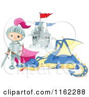 Fairy Tale Knight Standing Over A Slain Dragon