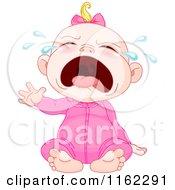 Poster, Art Print Of Crying Blond Caucasian Baby Girl