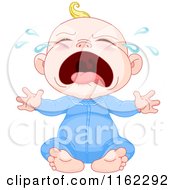 Poster, Art Print Of Crying Blond Caucasian Baby Boy