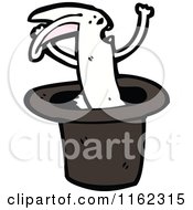 Cartoon Of A White Rabbit In A Hat Royalty Free Vector Illustration