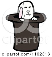 Cartoon Of A White Rabbit In A Hat Royalty Free Vector Illustration