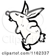 Cartoon Of A White Rabbit Royalty Free Vector Illustration