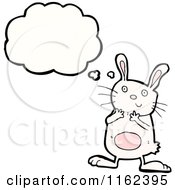 Cartoon Of A Thinking White Rabbit Royalty Free Vector Illustration