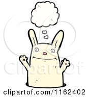 Cartoon Of A Thinking White Rabbit Royalty Free Vector Illustration