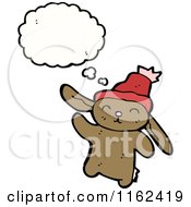 Cartoon Of A Thinking Brown Rabbit Royalty Free Vector Illustration