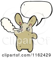 Cartoon Of A Talking Smoking Rabbit Royalty Free Vector Illustration
