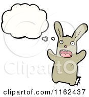 Cartoon Of A Thinking Brown Rabbit Royalty Free Vector Illustration