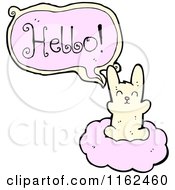 Cartoon Of A Talking White Rabbit Royalty Free Vector Illustration