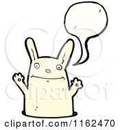 Cartoon Of A Talking White Rabbit Royalty Free Vector Illustration