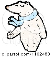 Polar Bear Wearing A Blue Scarf