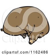 Cartoon Of A Resting Brown Bear Royalty Free Vector Illustration