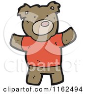 Cartoon Of A Brown Bear In A Shirt Royalty Free Vector Illustration