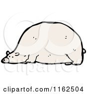 Cartoon Of A Polar Bear Resting Royalty Free Vector Illustration