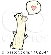 Cartoon Of A Polar Bear Talking About Love Royalty Free Vector Illustration